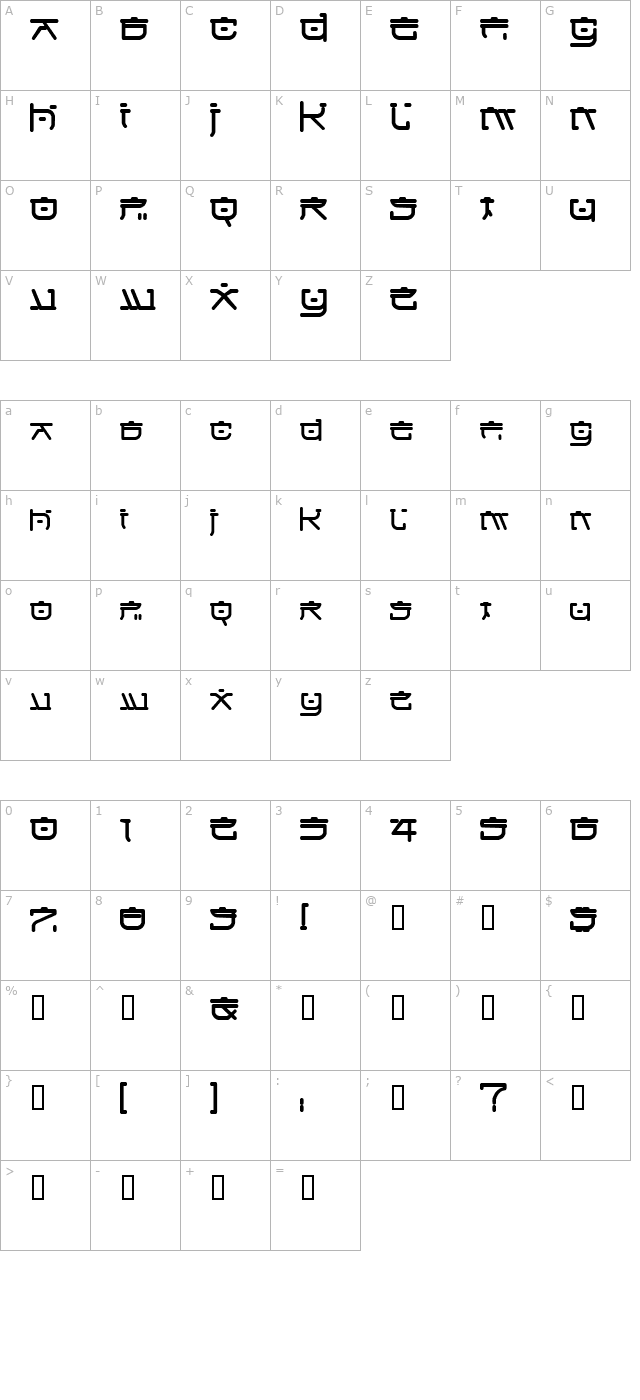 IttoRound character map