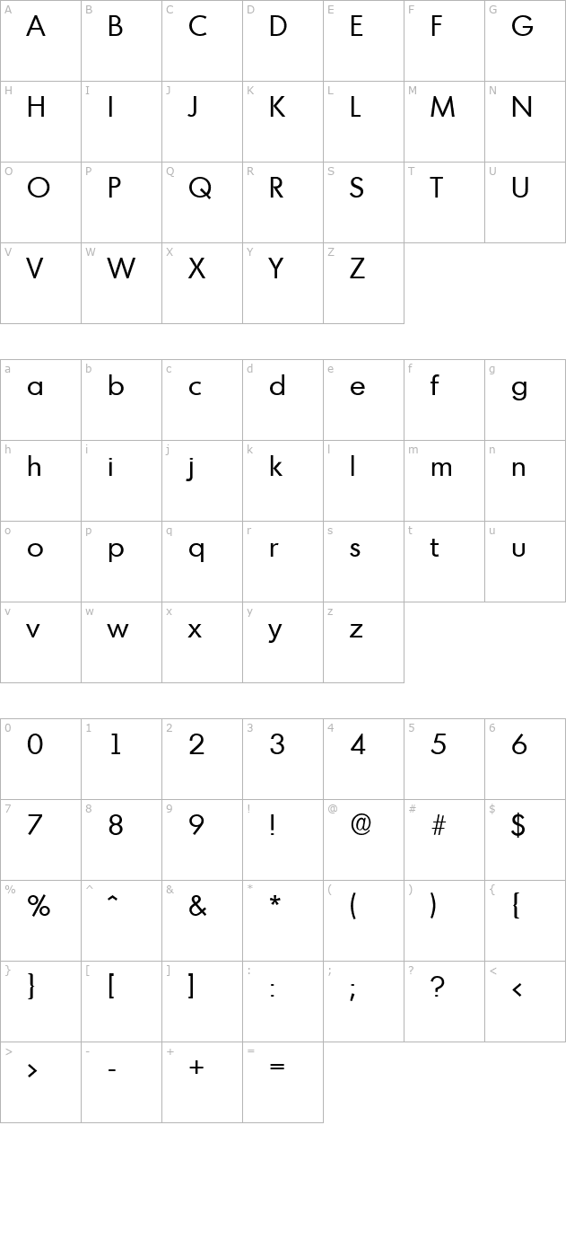 IvanBecker character map