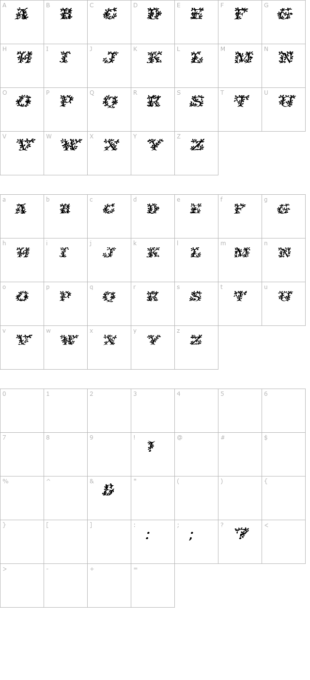 ivydisplaycaps-bold-italic character map