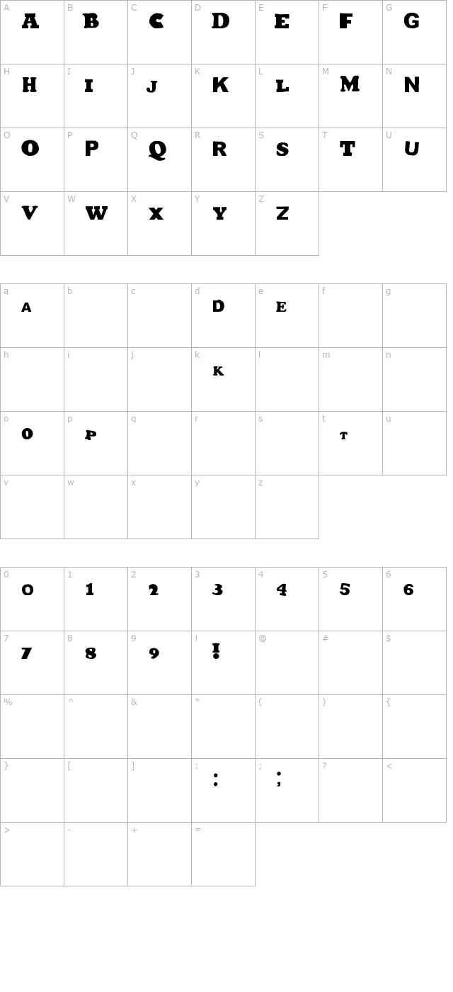 Ja character map