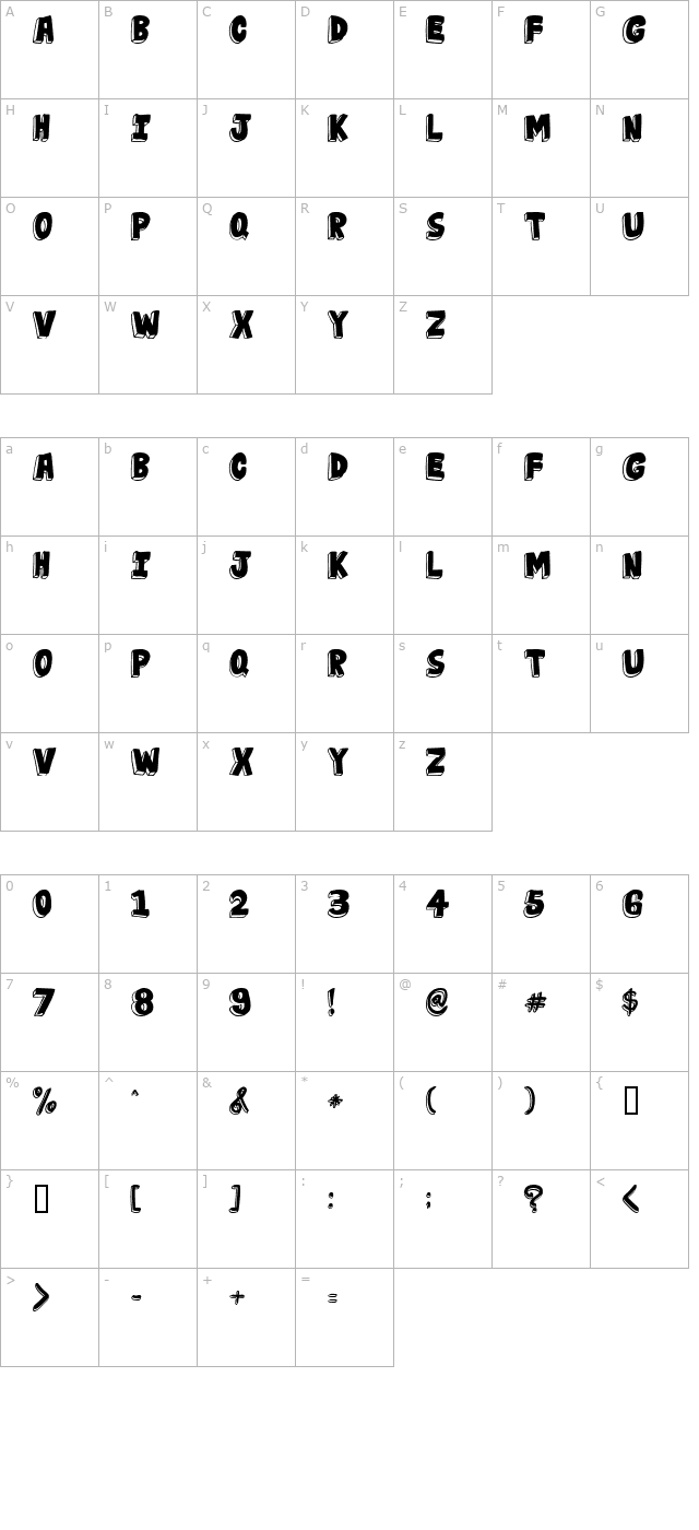 jabjai Heavy character map