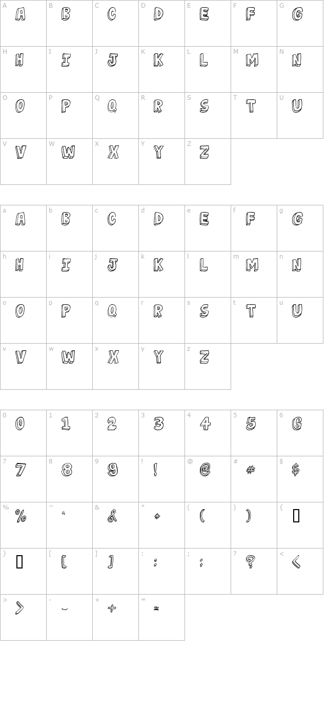 jabjai-light character map