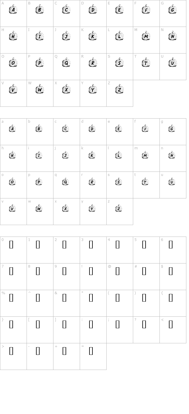 Jack O character map