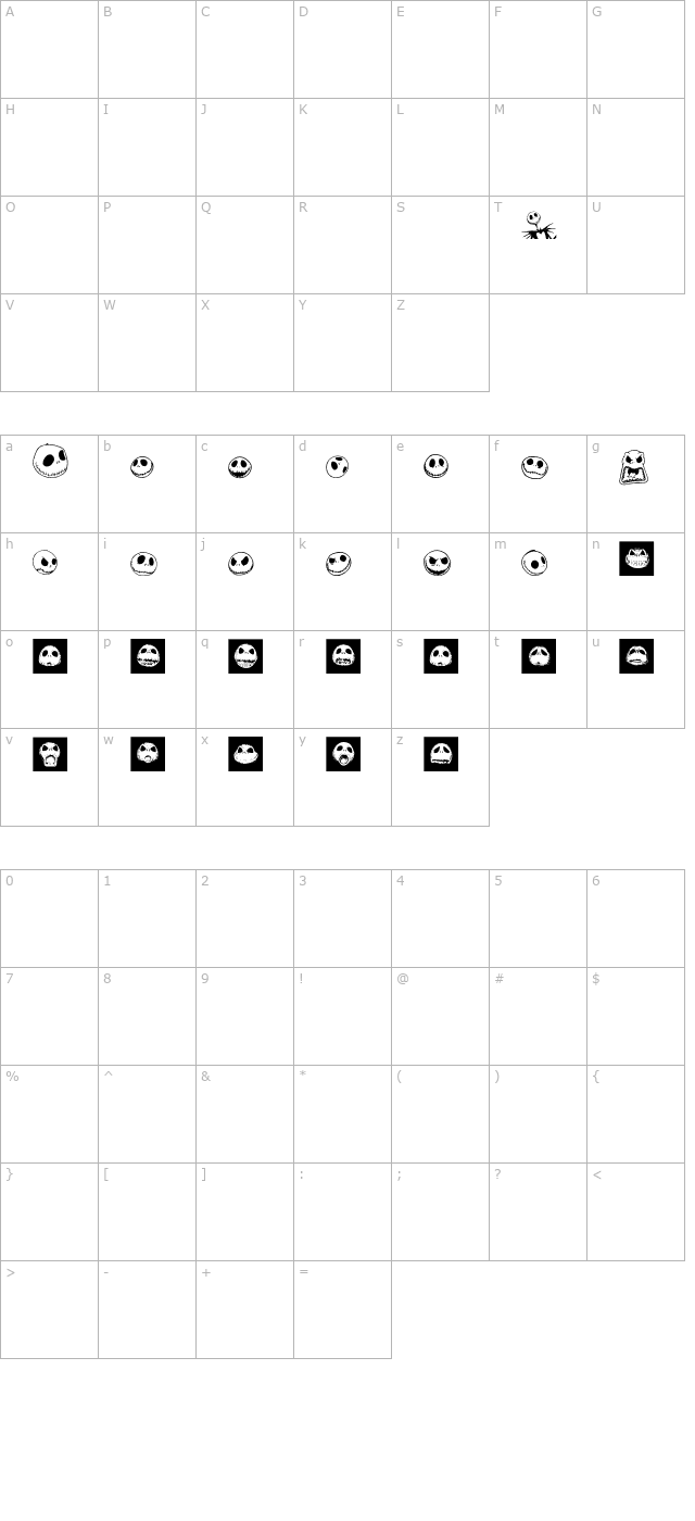 jack-skellingtonbats-otf character map