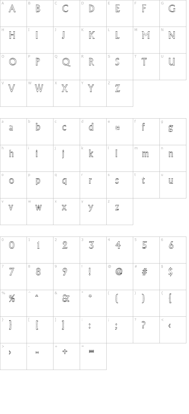 jacobbeckeroutline-regular character map