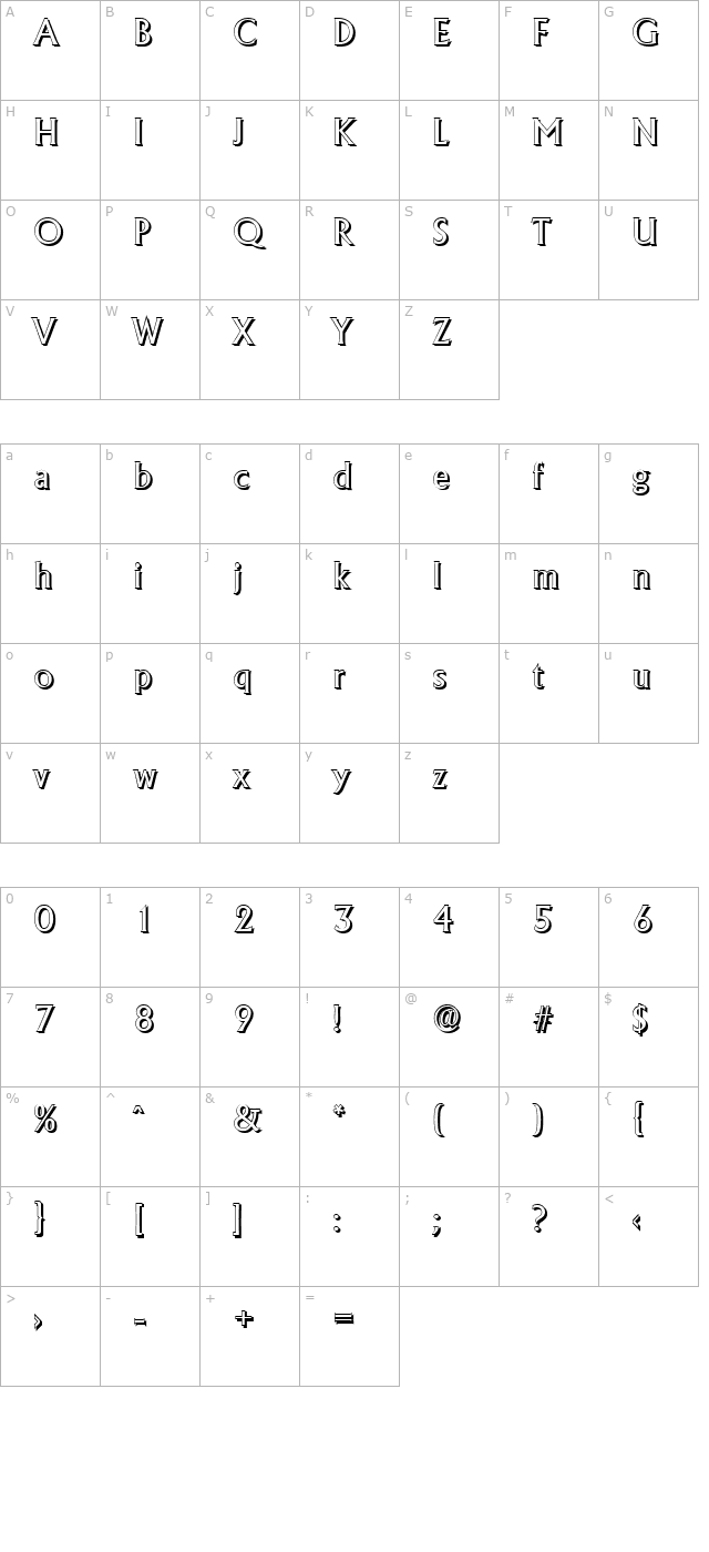 jacobbeckershadow-regular character map