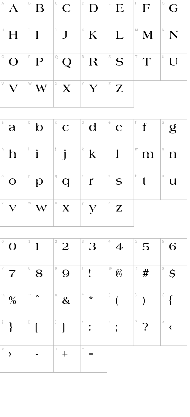 Jade character map