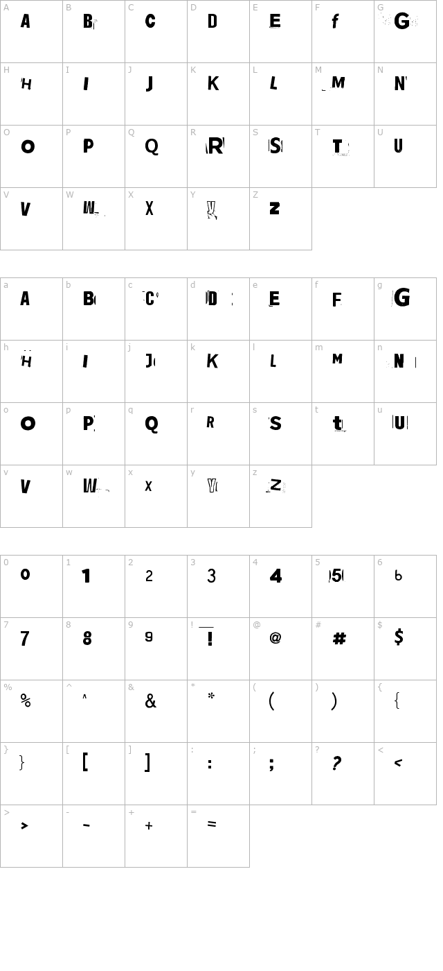 Jadefedga[08] character map