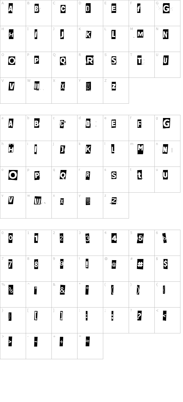 Jadefedgah[8002] character map