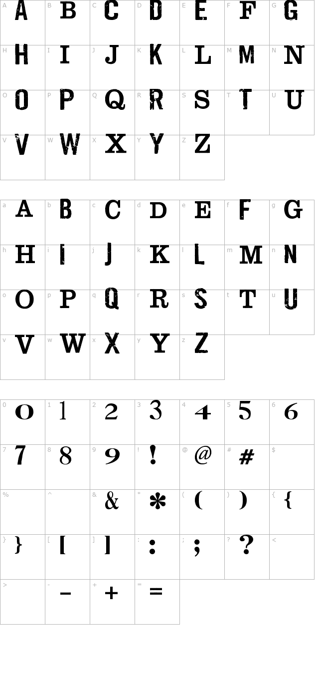 jailbird-jenna character map