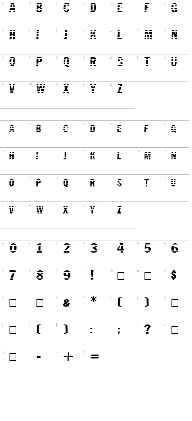 Jailbird character map