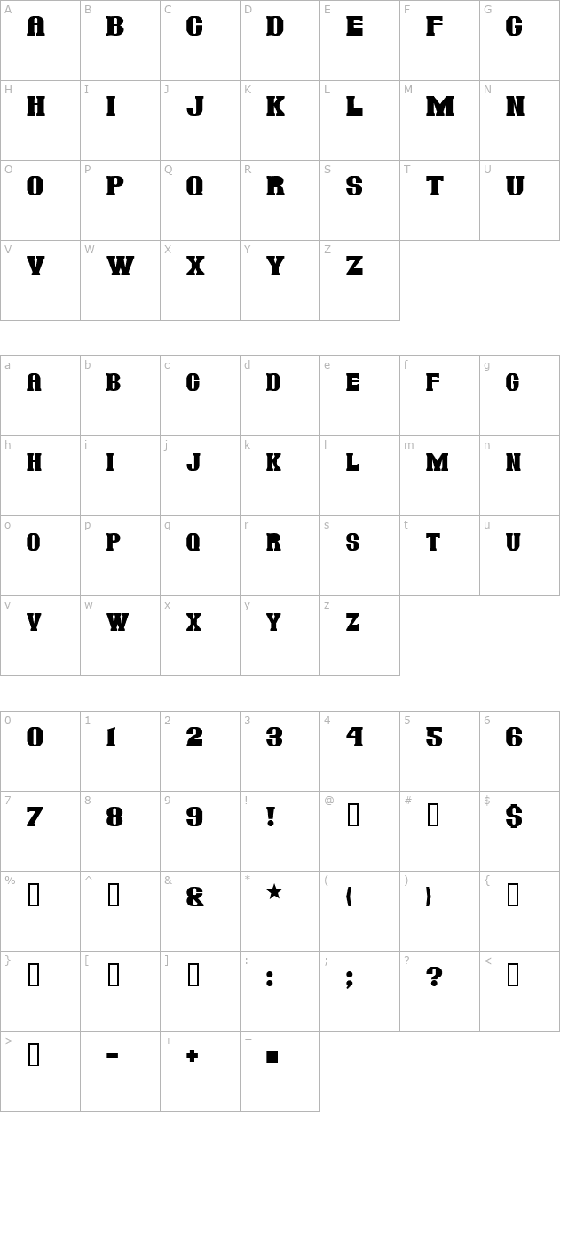 Jambon character map