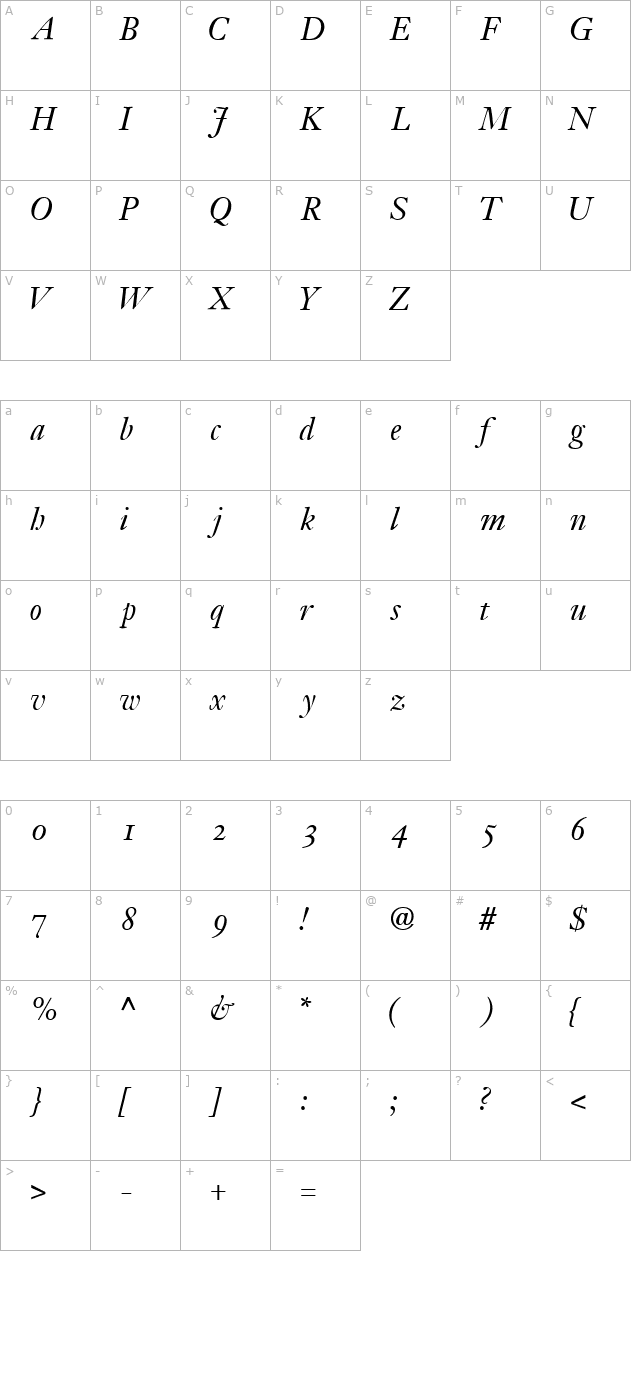 jansoosssk-italic character map