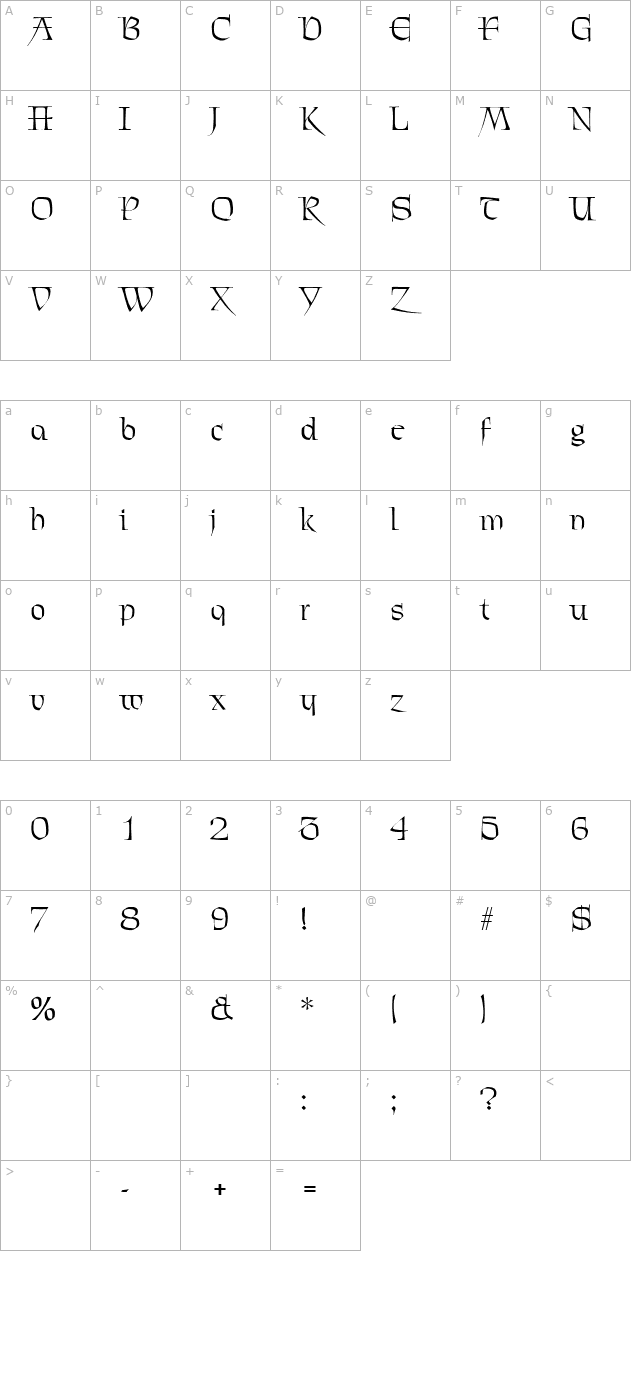 JaquelineBecker character map