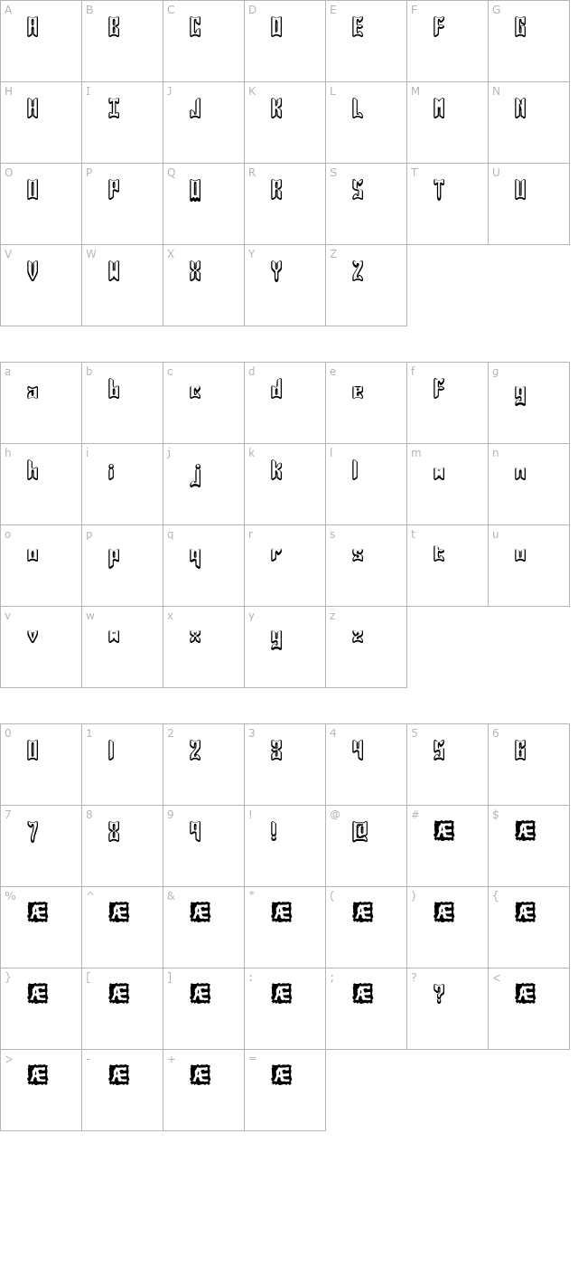 Jasper (BRK) character map