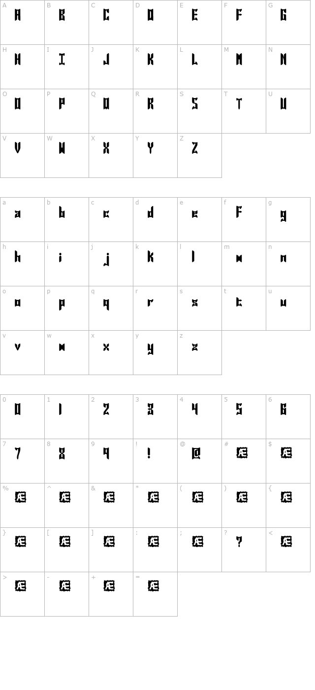 Jasper Solid (BRK) character map