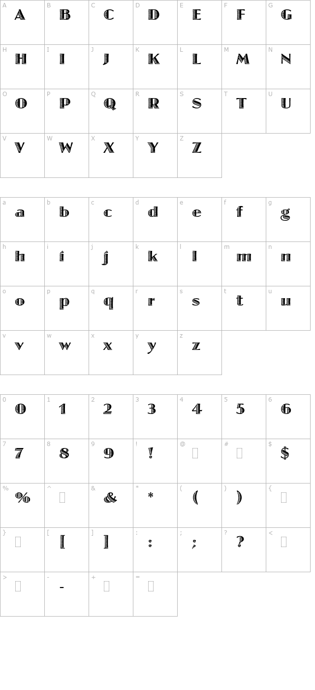 jazzplain character map