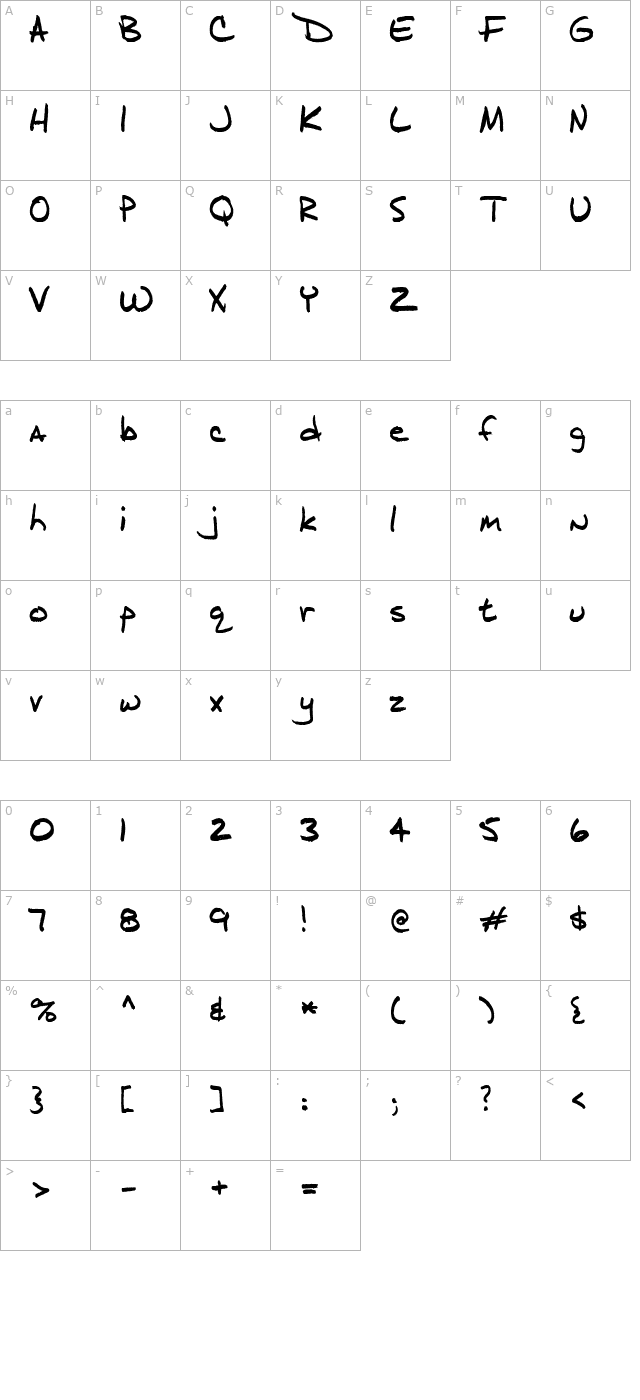 jd-handcrafted character map