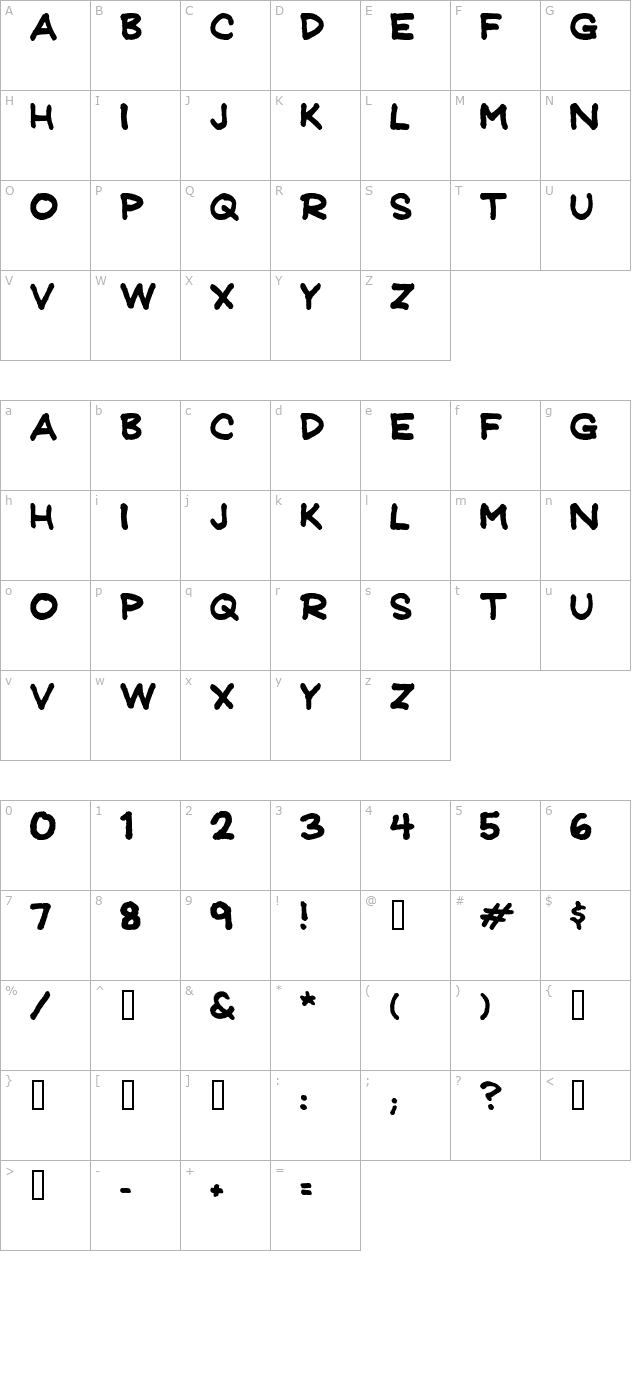 jeffrey-print-jl character map