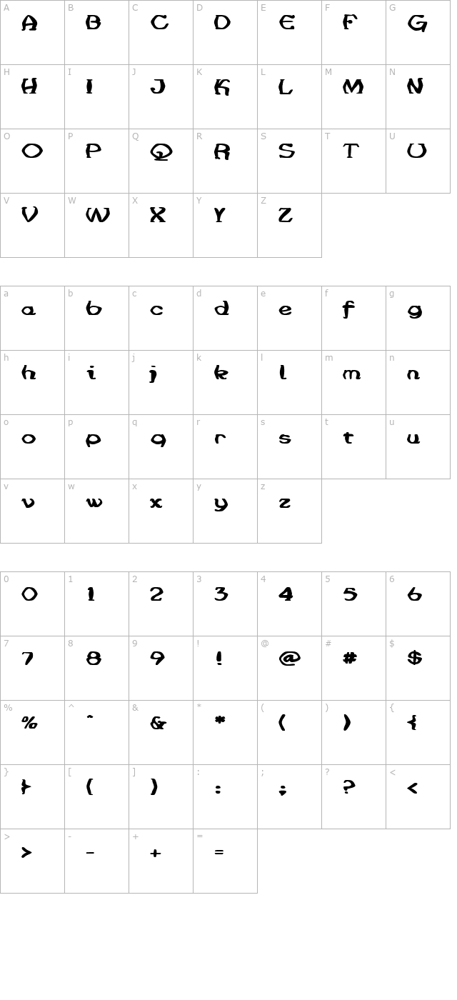 JenneriCurved character map