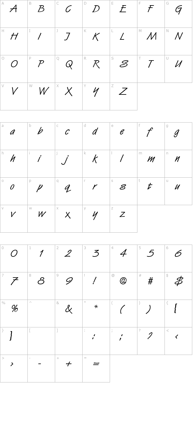 JennyBecker character map