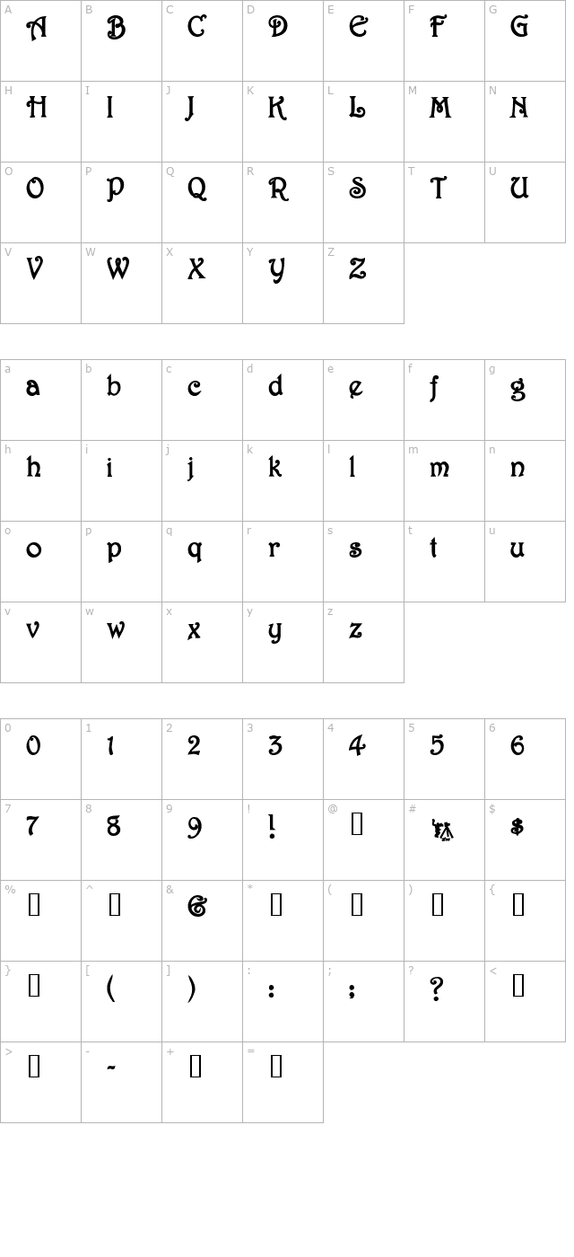 jessaminescriptssk-bold character map