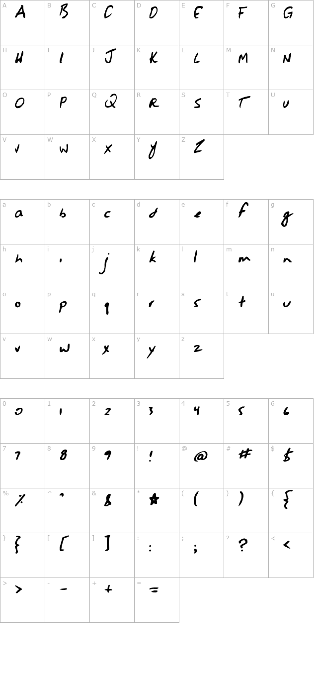 jessescript character map