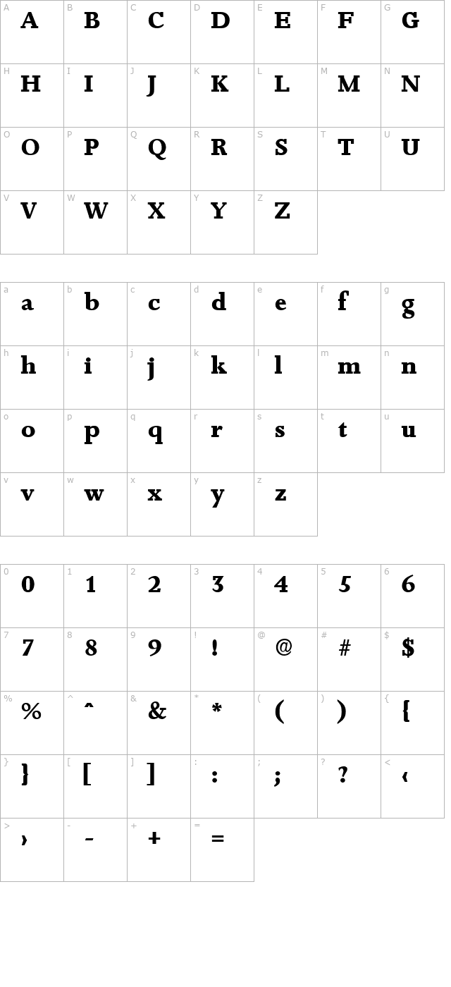 jessicabecker-extrabold character map