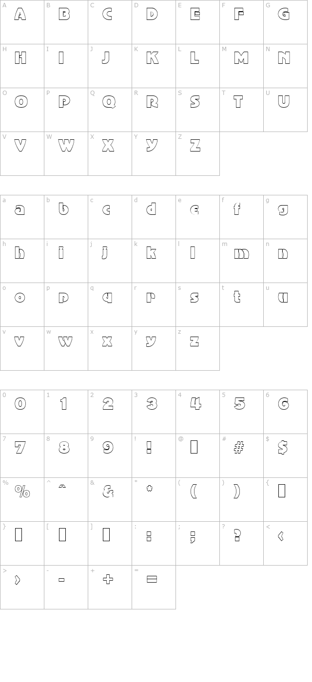 jessybeckeroutline-regular character map