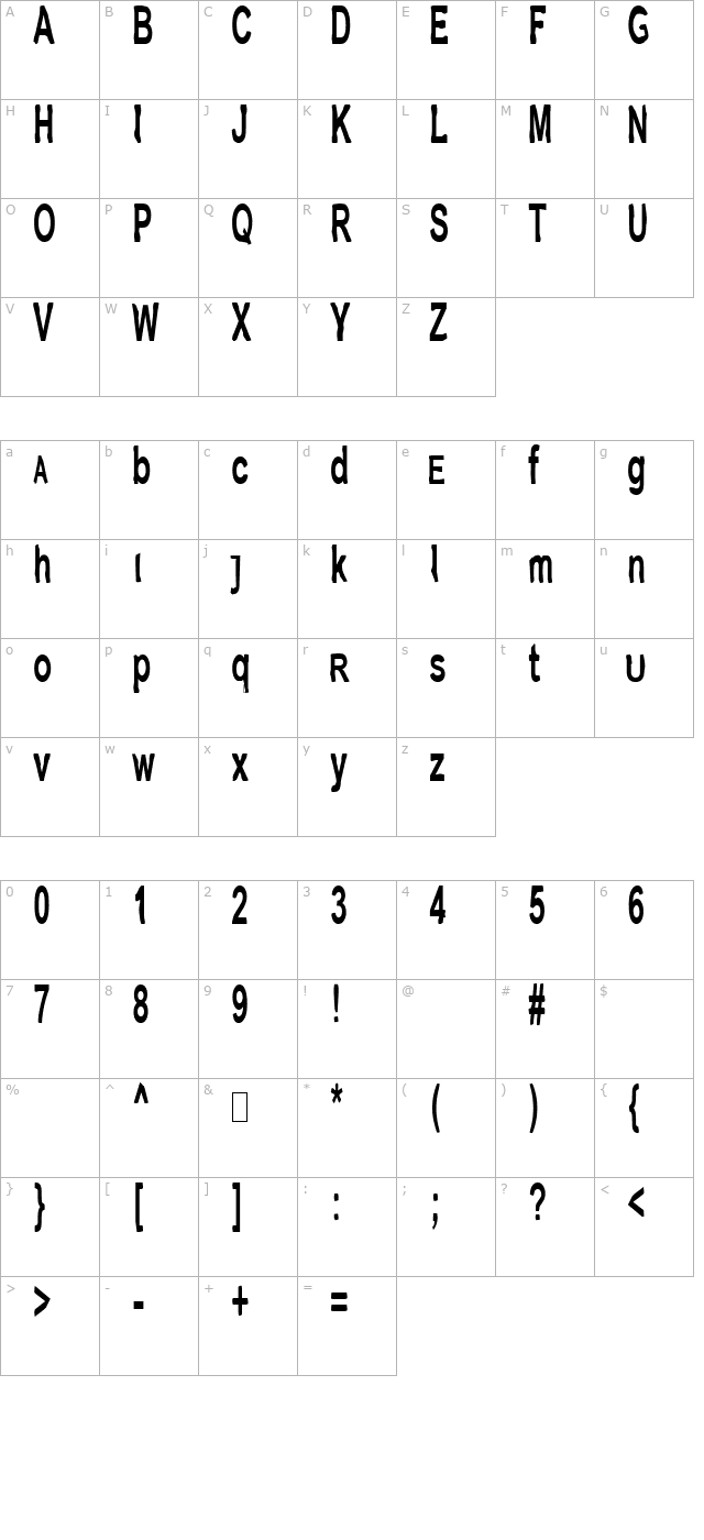 JetPak Juice character map