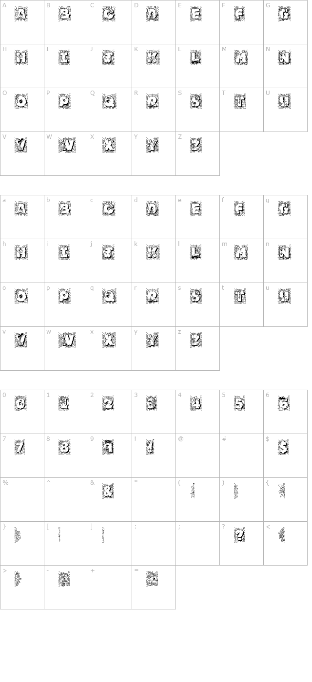 JFJungleRock character map