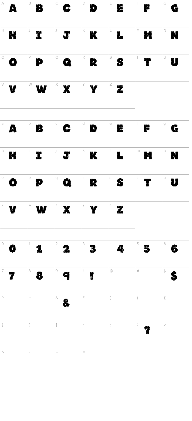 jfrocksolid character map