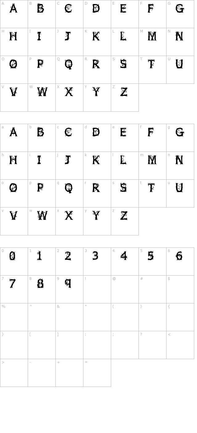 jfwildwood character map