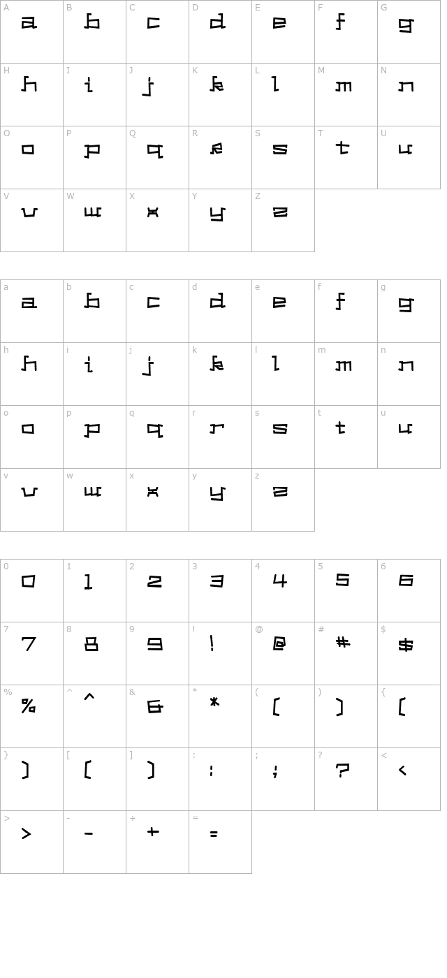 jingles character map