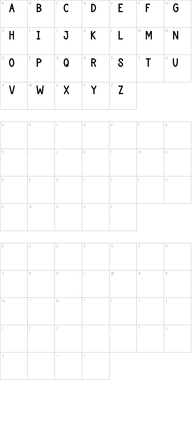 JL Quixs character map