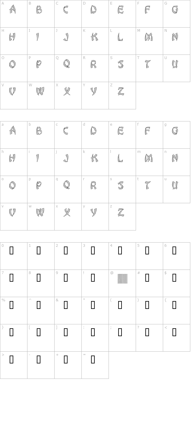 JLR Chinese Love Letters character map