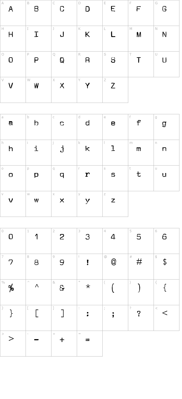 jm-letter character map
