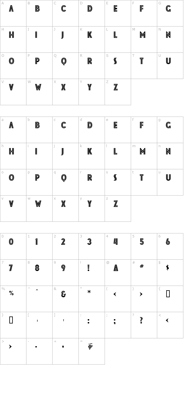 JM Poster Inline character map