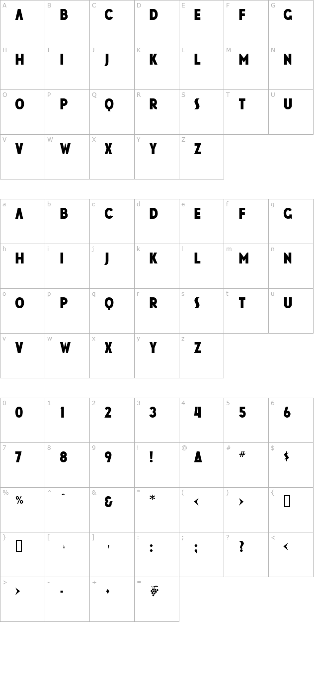 JM Poster Solid character map