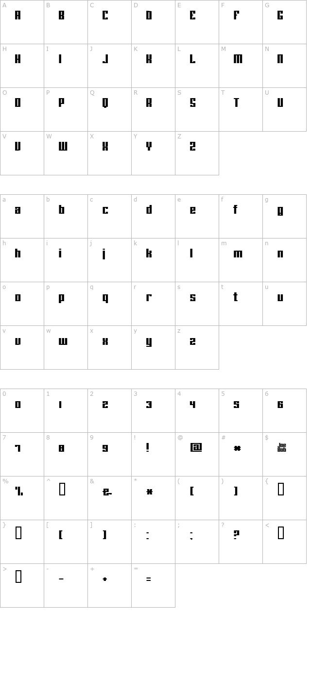 joeBob straight character map