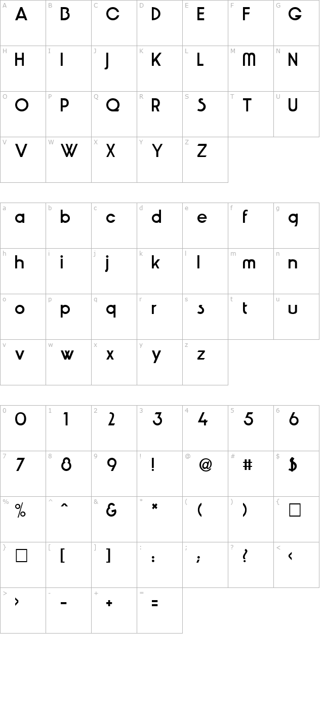 JOELOUIS character map