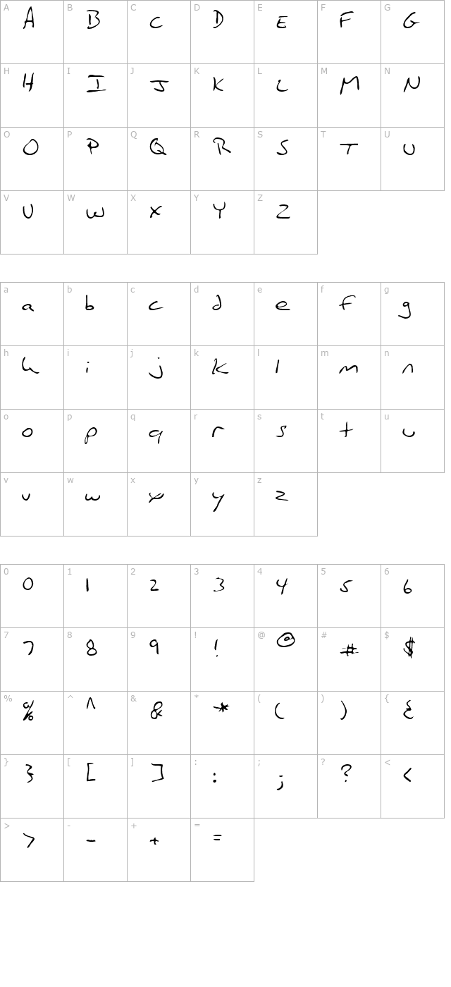 john-regular character map