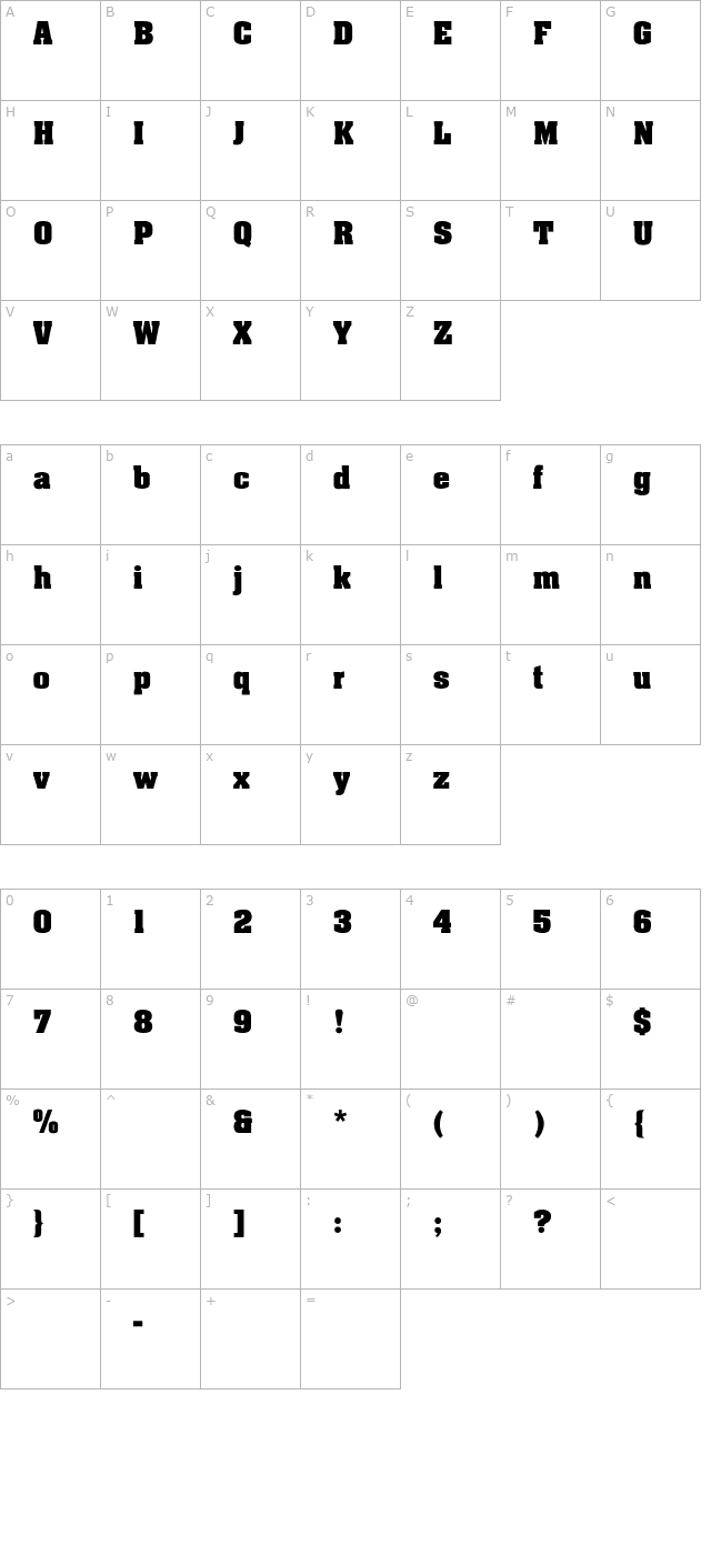 Johnny-Light character map