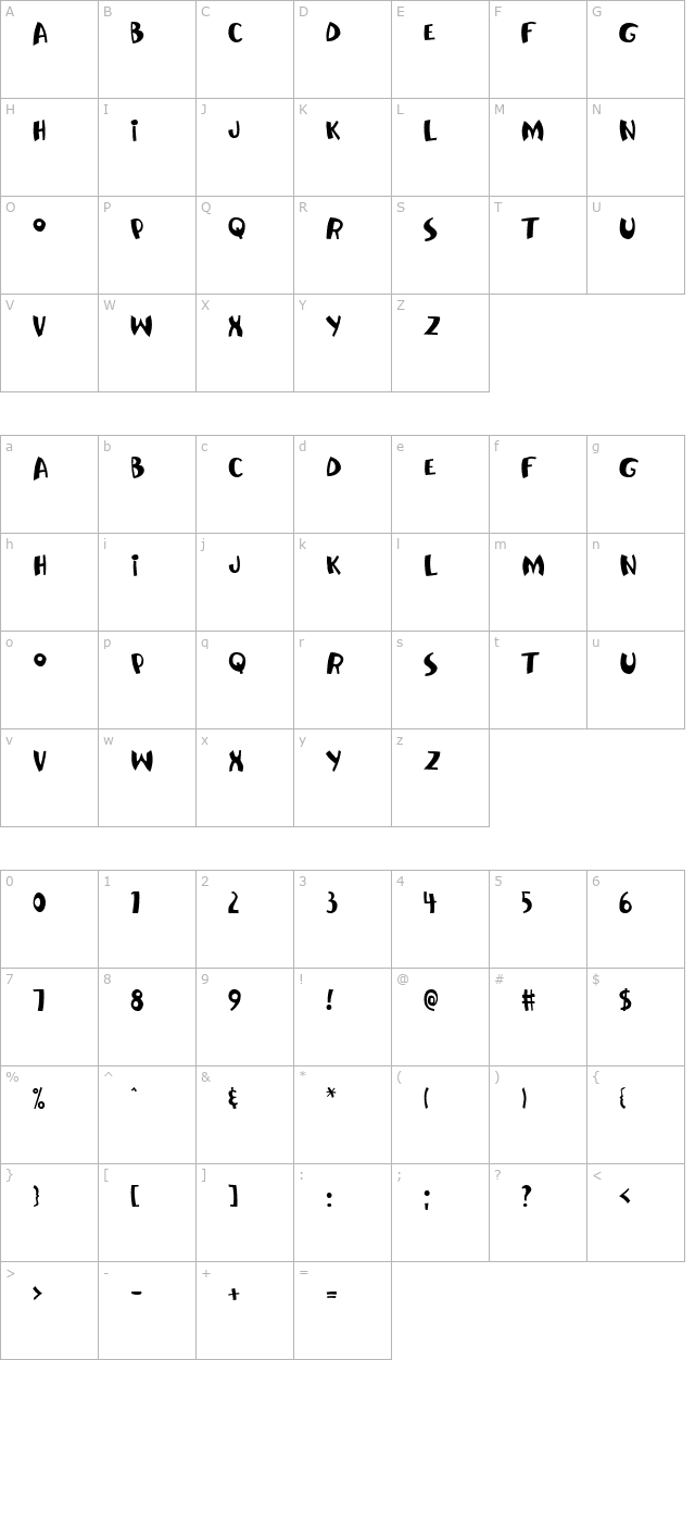 jollyjack character map