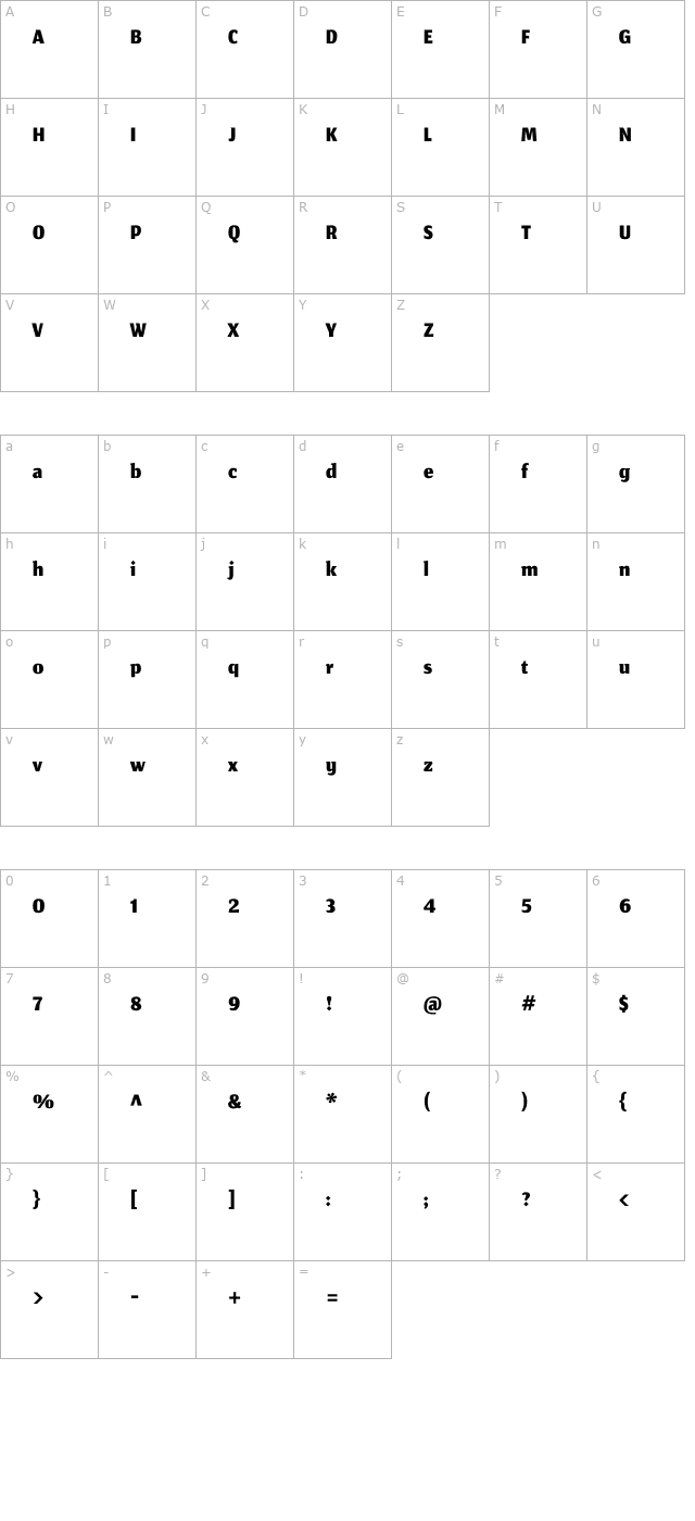 jomhuria character map