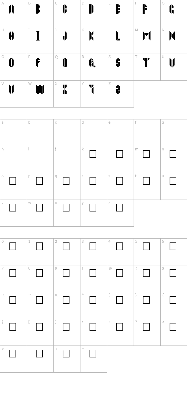 JOPPATOWNE character map