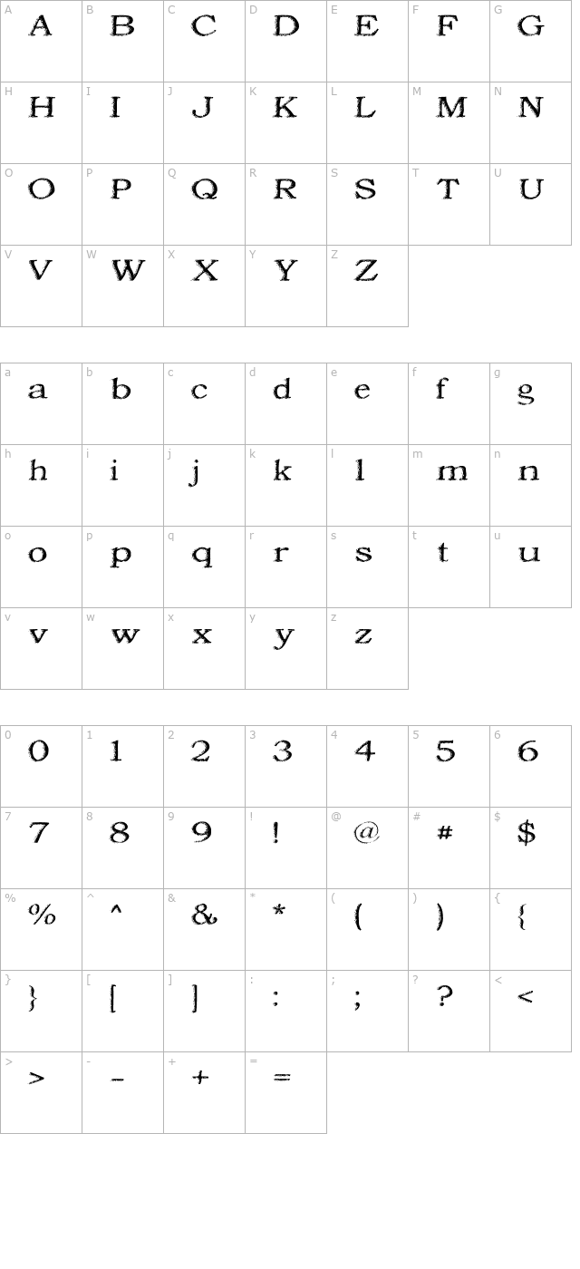 jordans-treebark character map