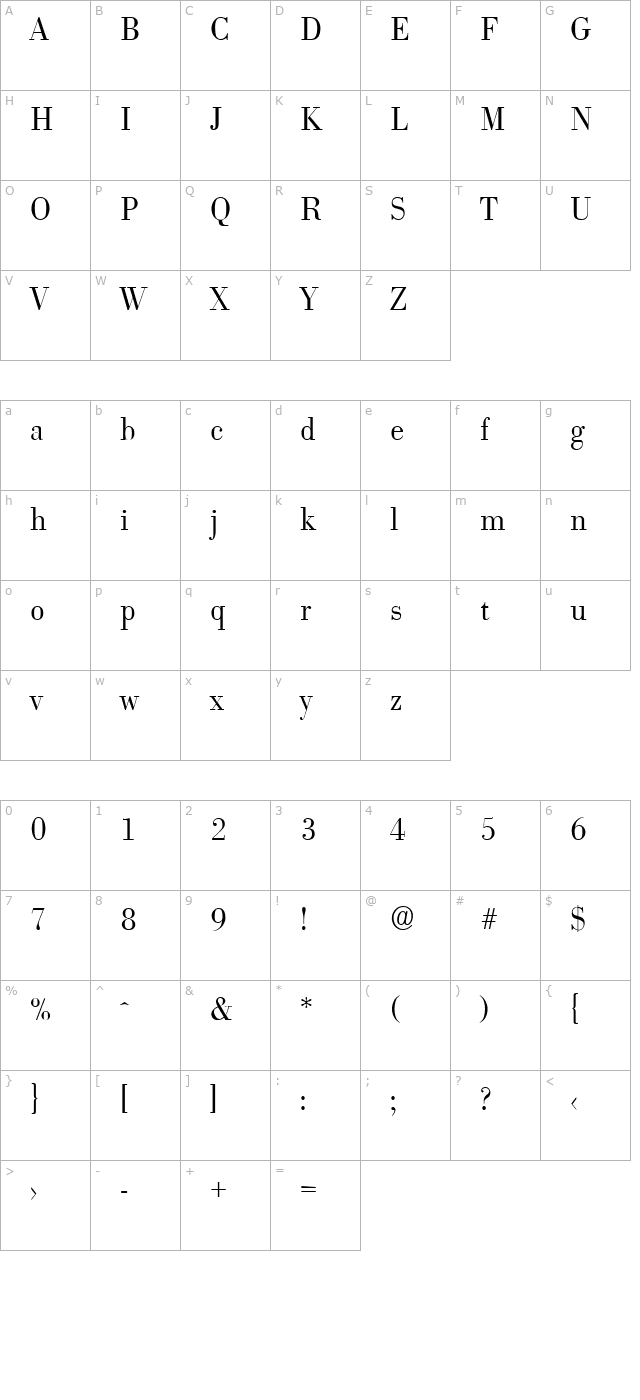 josephbeckerlight character map