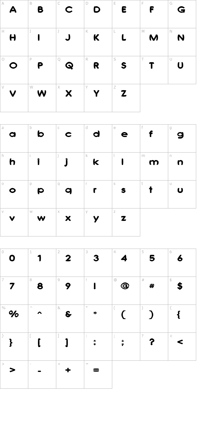 joshs-font character map