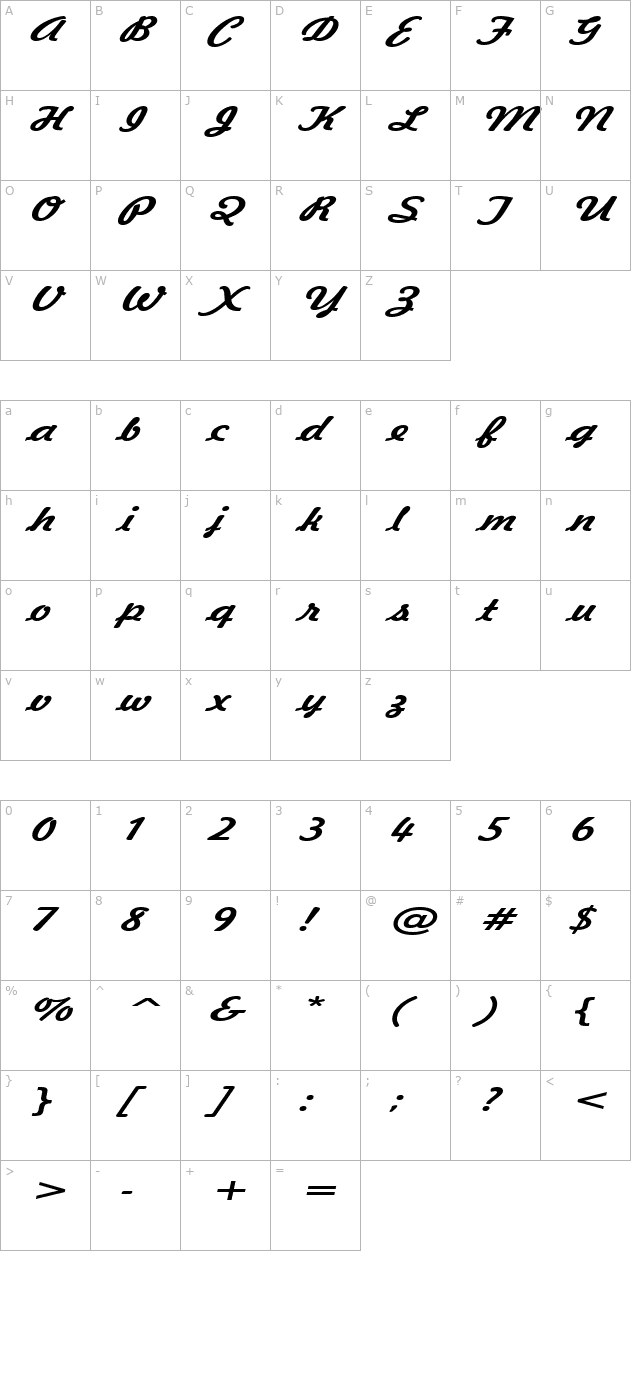 jott-43-extended-bolditalic character map